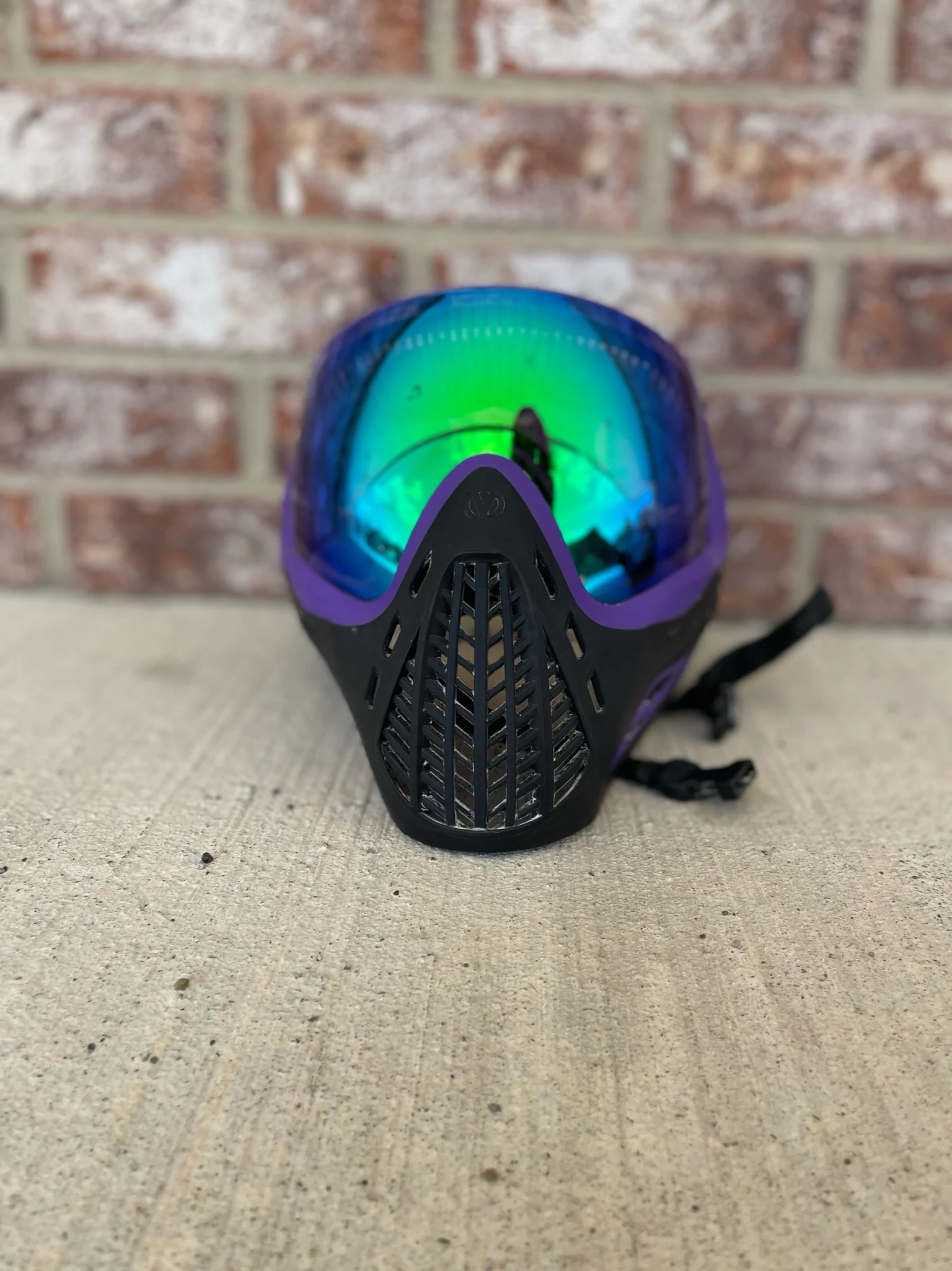 Used Virtue Vio Ascend Paintball Mask - Black/Purple w/ 2 Lenses - Image 2