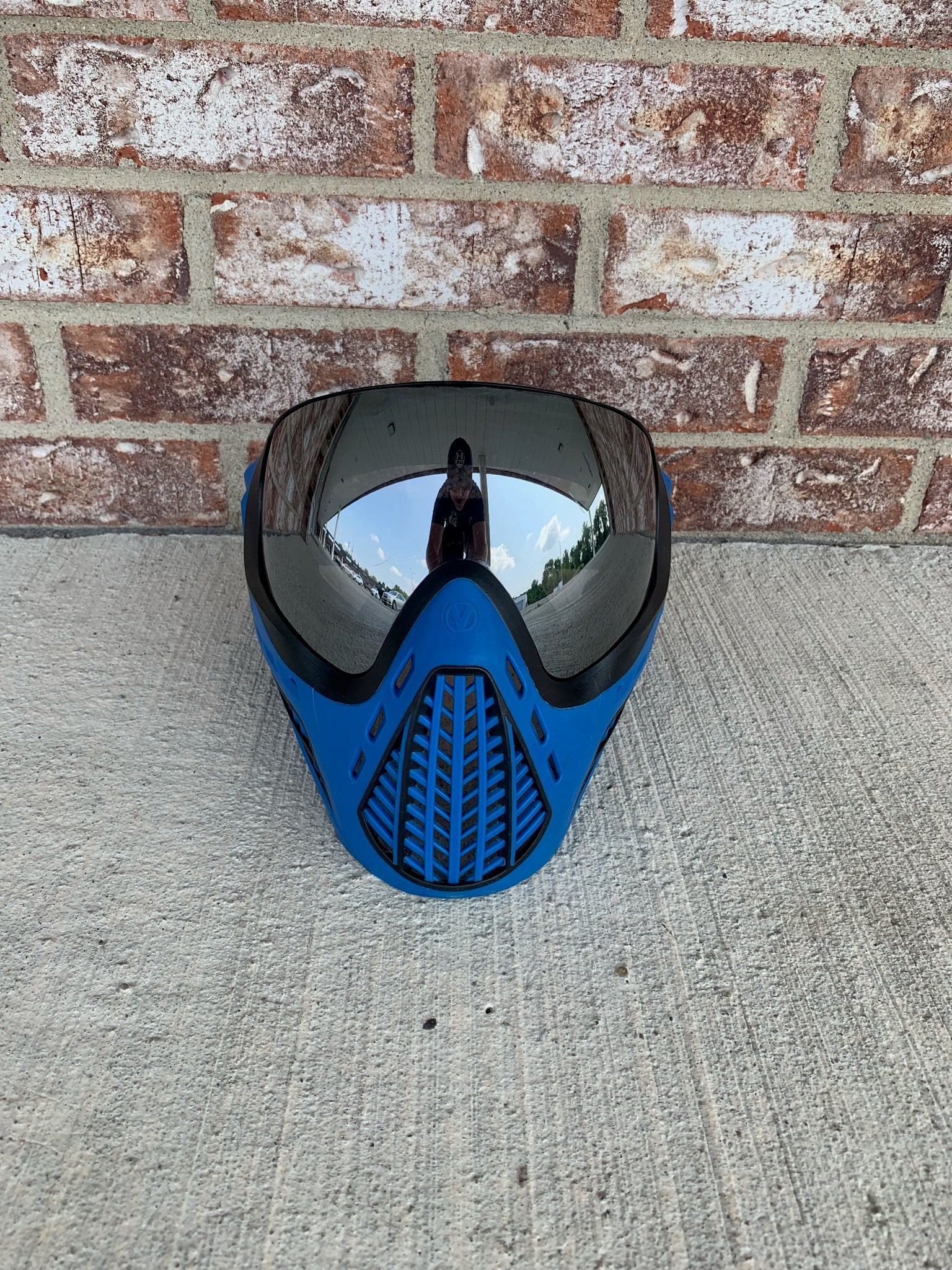 Used Virtue Vio Ascend Paintball Mask - Blue w/ Silver Mirror Lens - Image 2