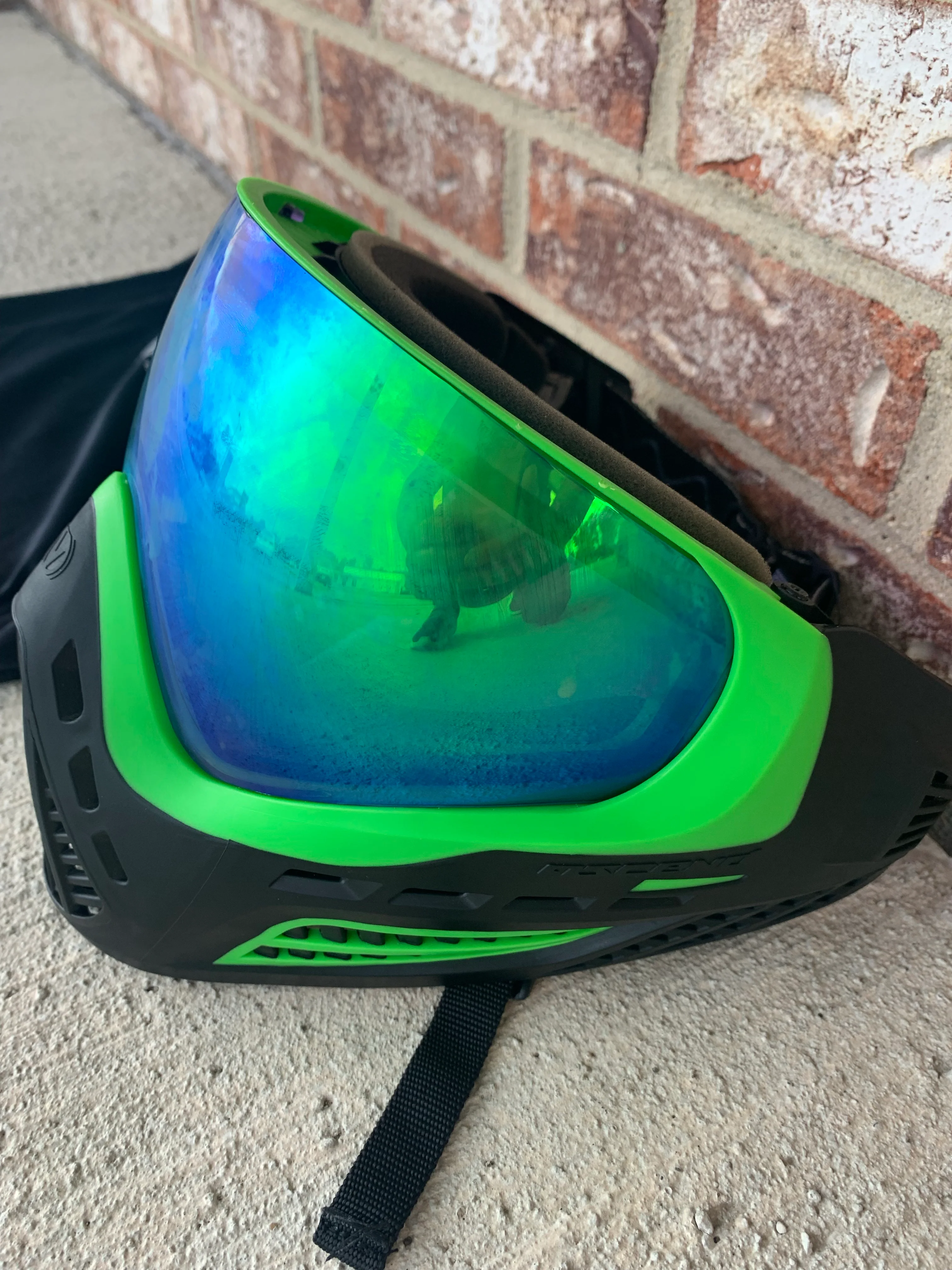 Used Virtue Vio Ascend Paintball Mask- Lime Emerald - Image 3