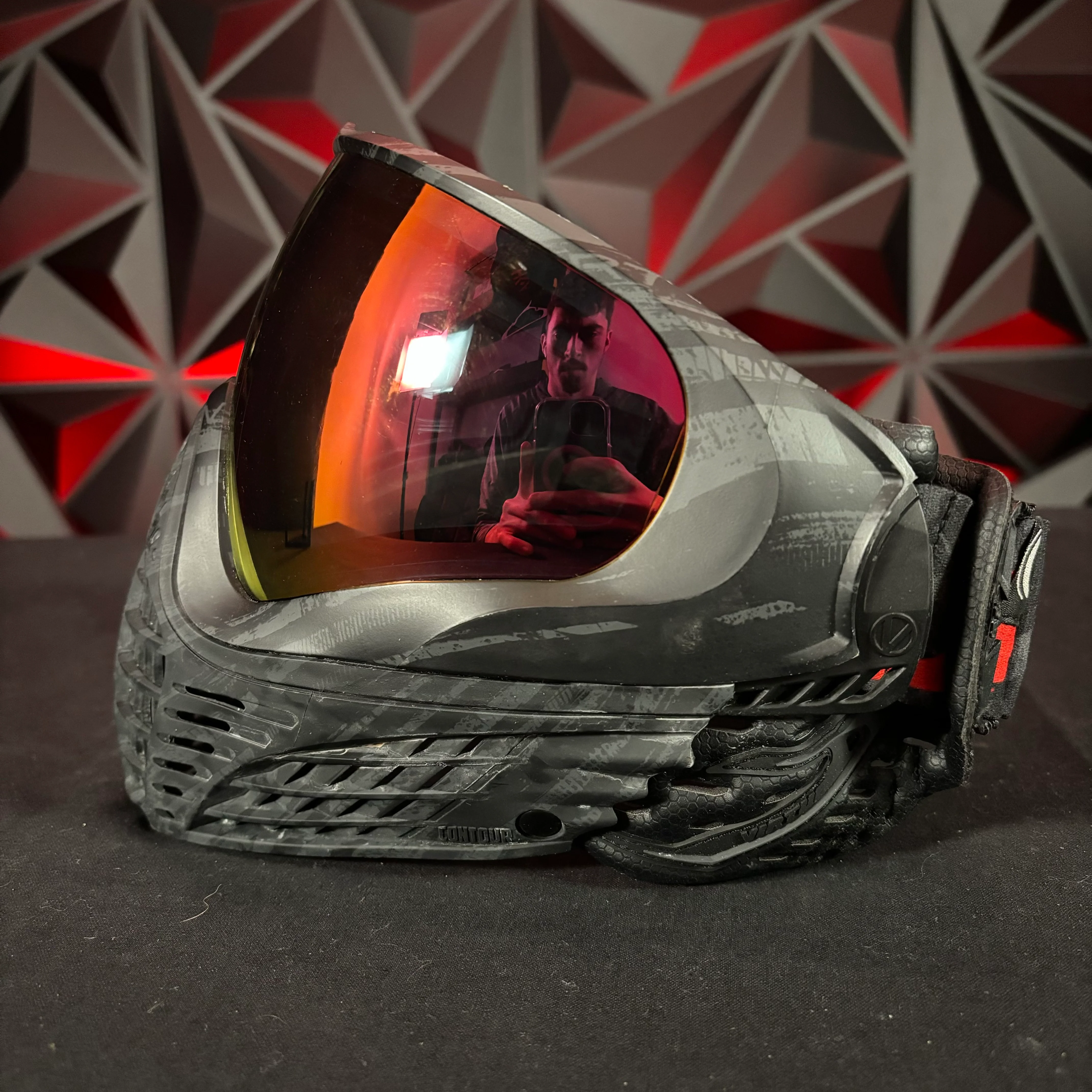 Used Virtue Vio Contour 2 Paintball Mask - Graphic Fire - Image 3