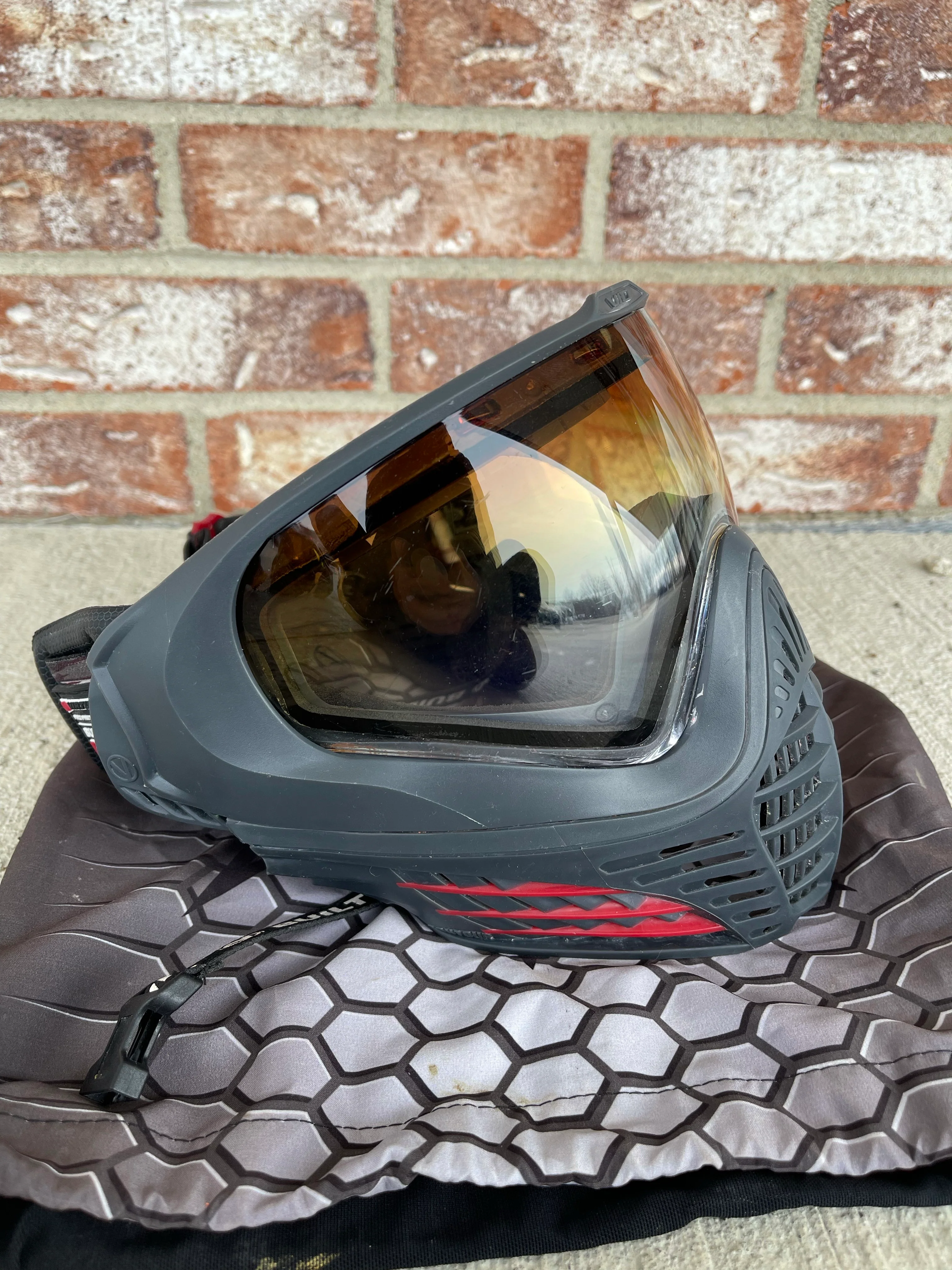 Used Virtue Vio Contour 2 Paintball Mask- Grey / Red - Image 3