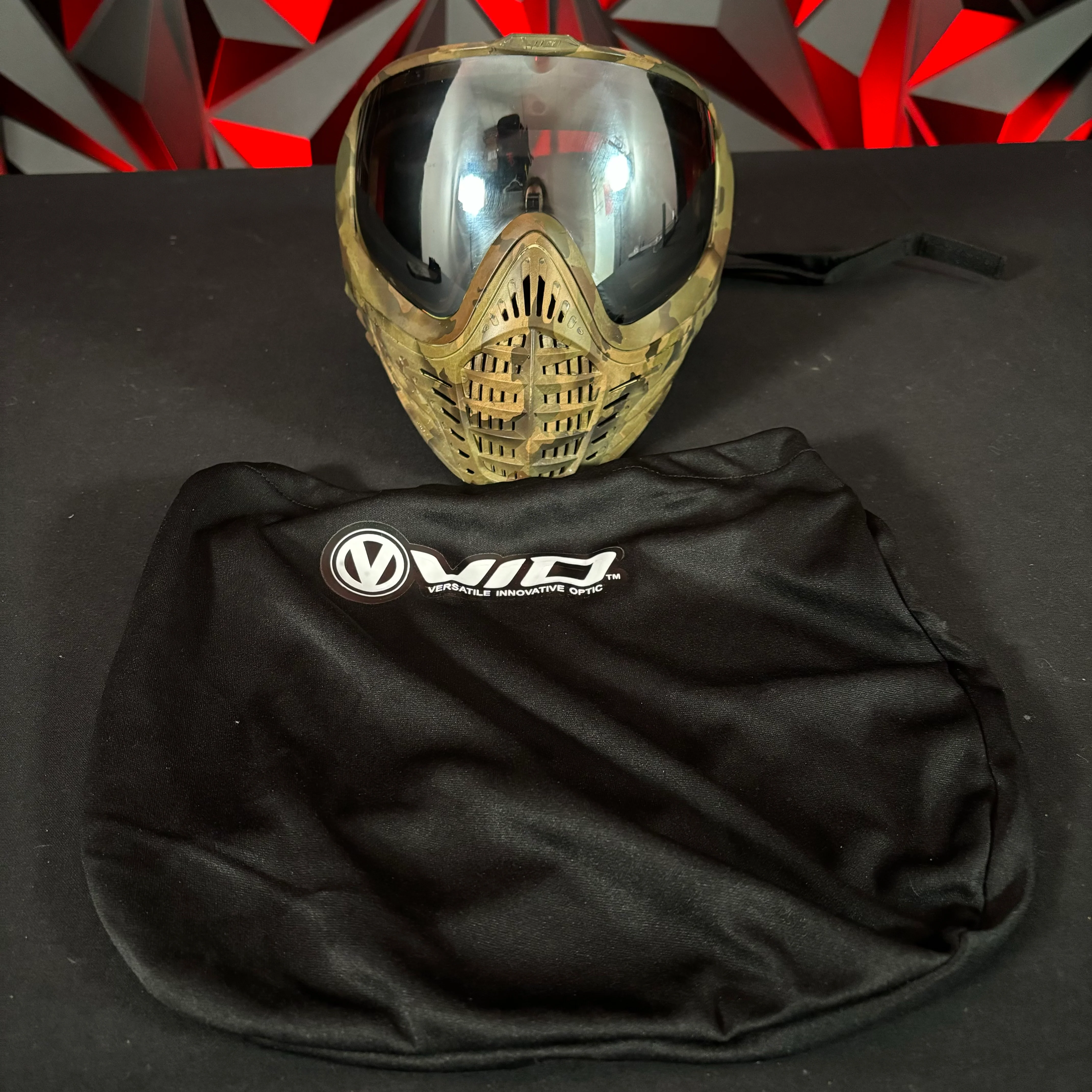 Used Virtue Vio Contour 2 Paintball Mask - Highland Camo w/Soft Goggle Bag - Image 6