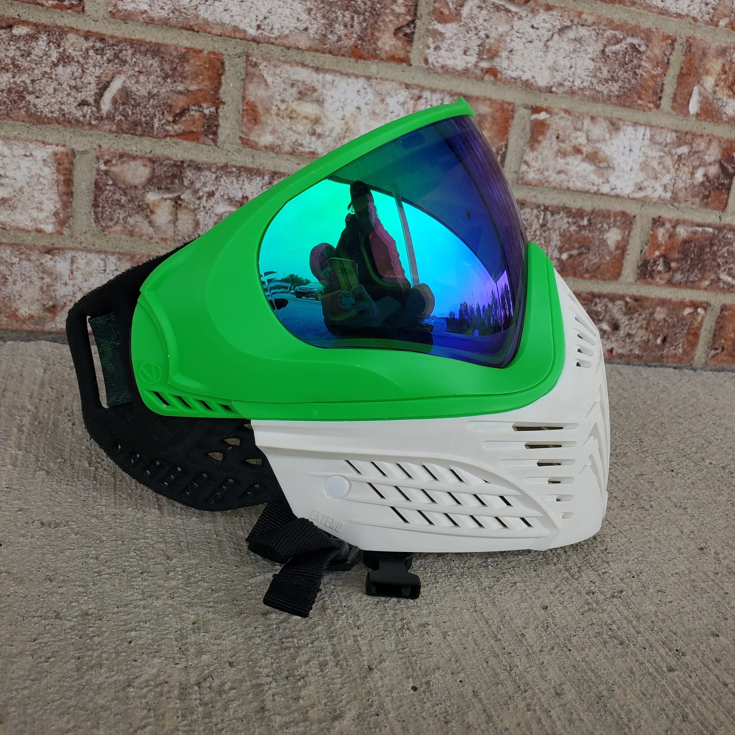 Used Vitue Vio Extend 2 Paintball Mask - Green / White - Image 2