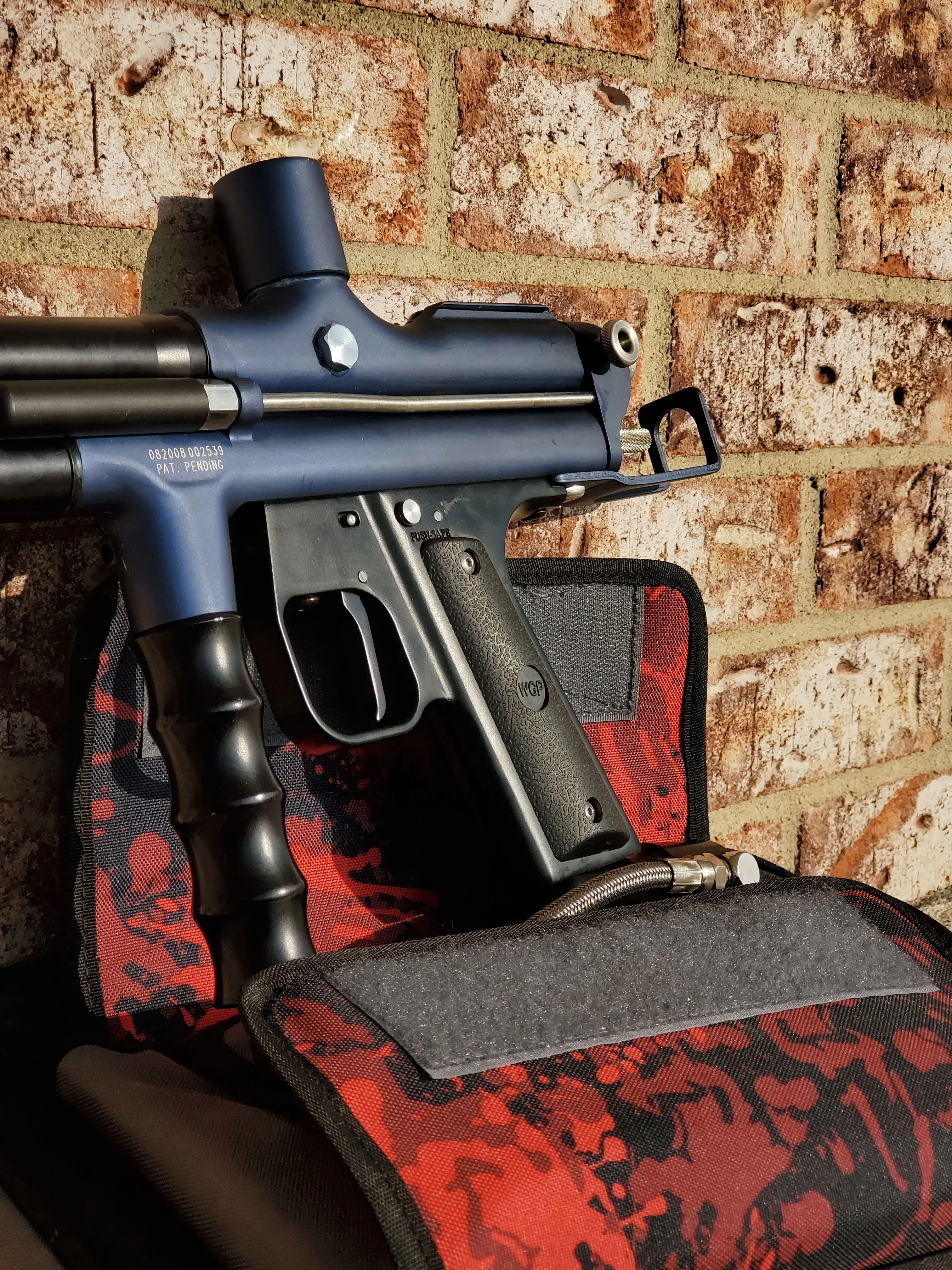 Used Worr Games Products Trilogy Autococker Paintball Marker- Blue / Black - Image 4