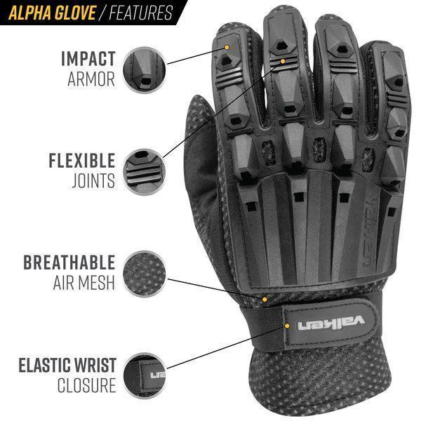 Valken Alpha Full Finger Gloves - Black - XL - Image 2