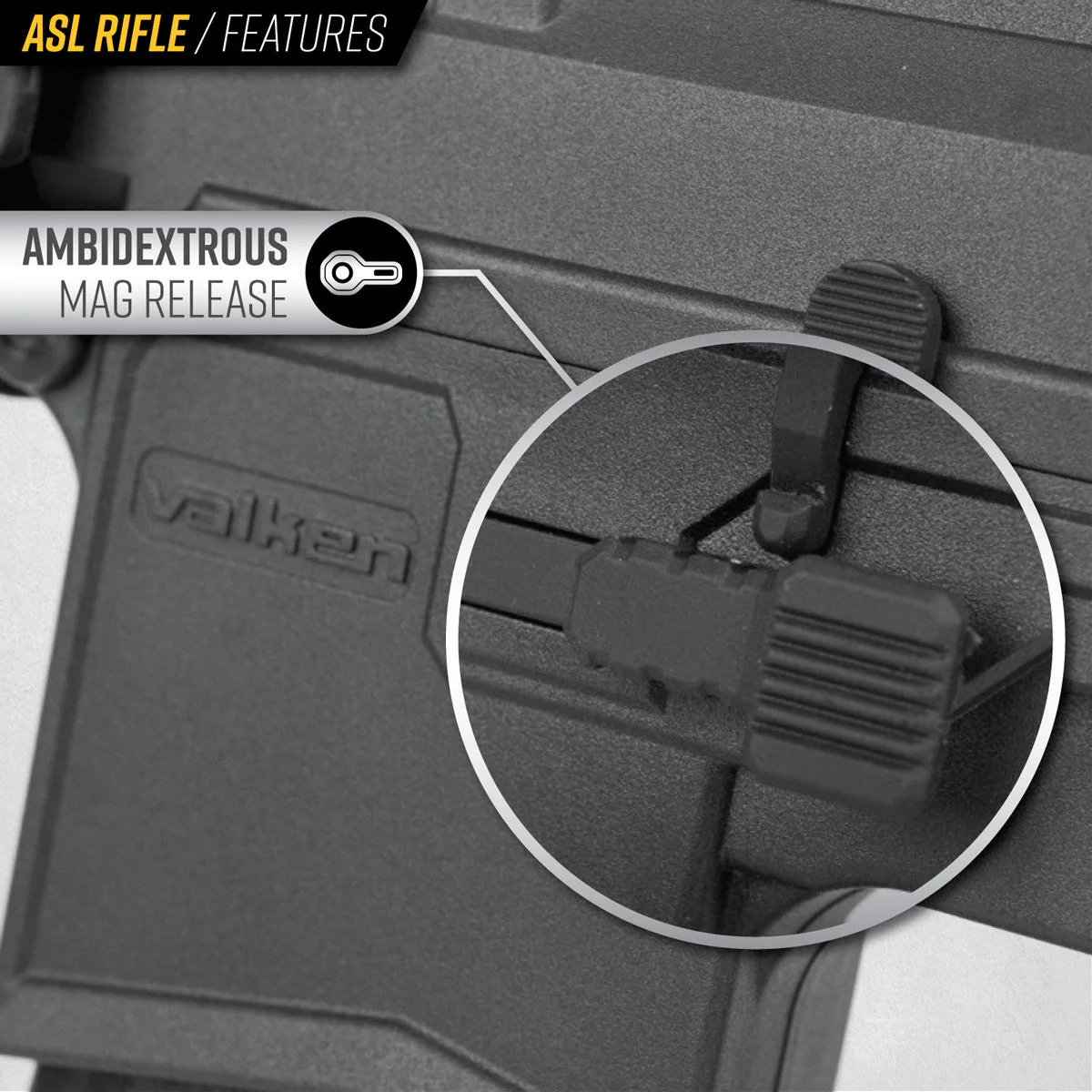 Valken ASL AEG Kilo Airsoft Rifle - Black - Image 6