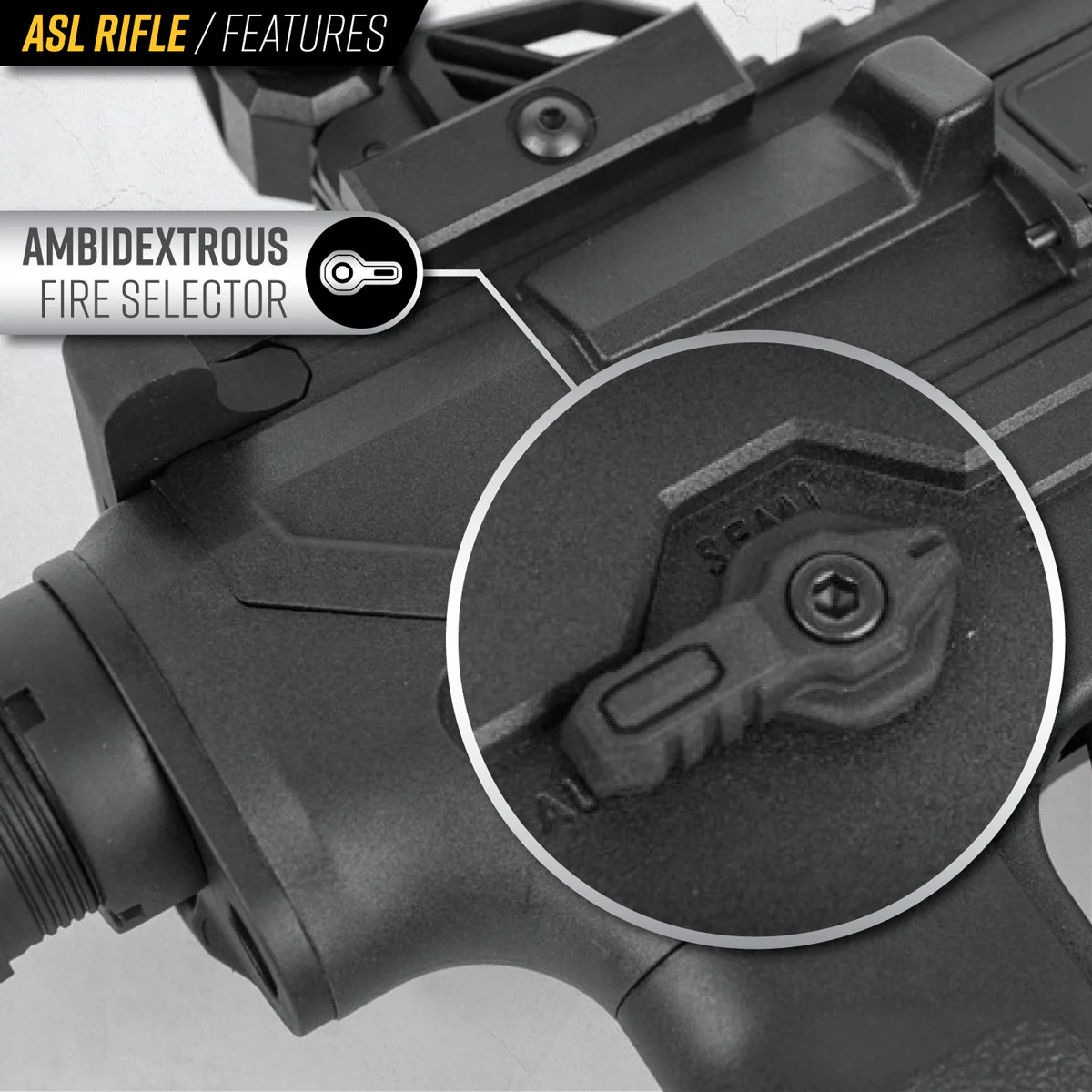 Valken ASL+ AEG Kilo 45 Airsoft Rifle - Black - Image 8