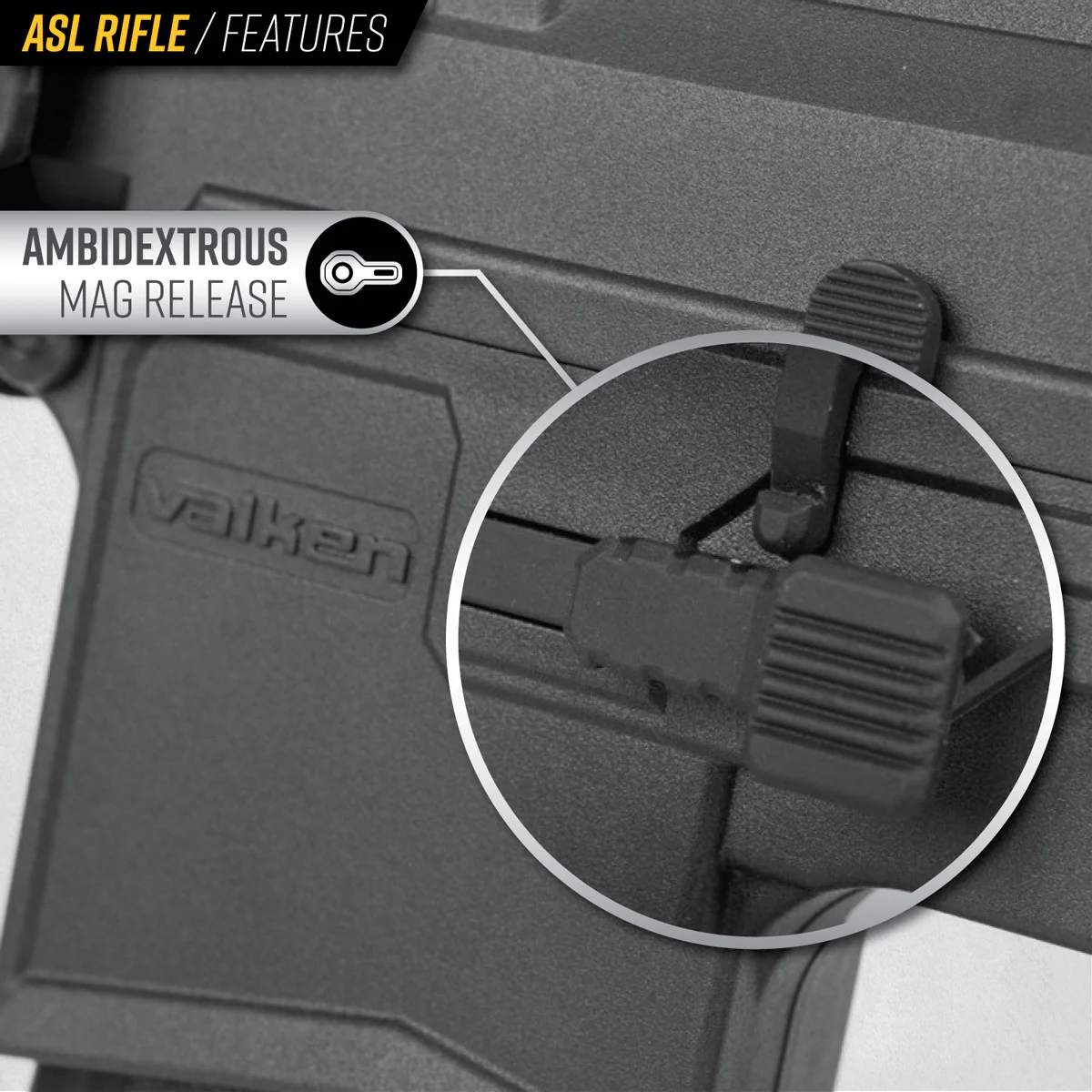 Valken ASL+ AEG Kilo 45 Airsoft Rifle - Black - Image 9