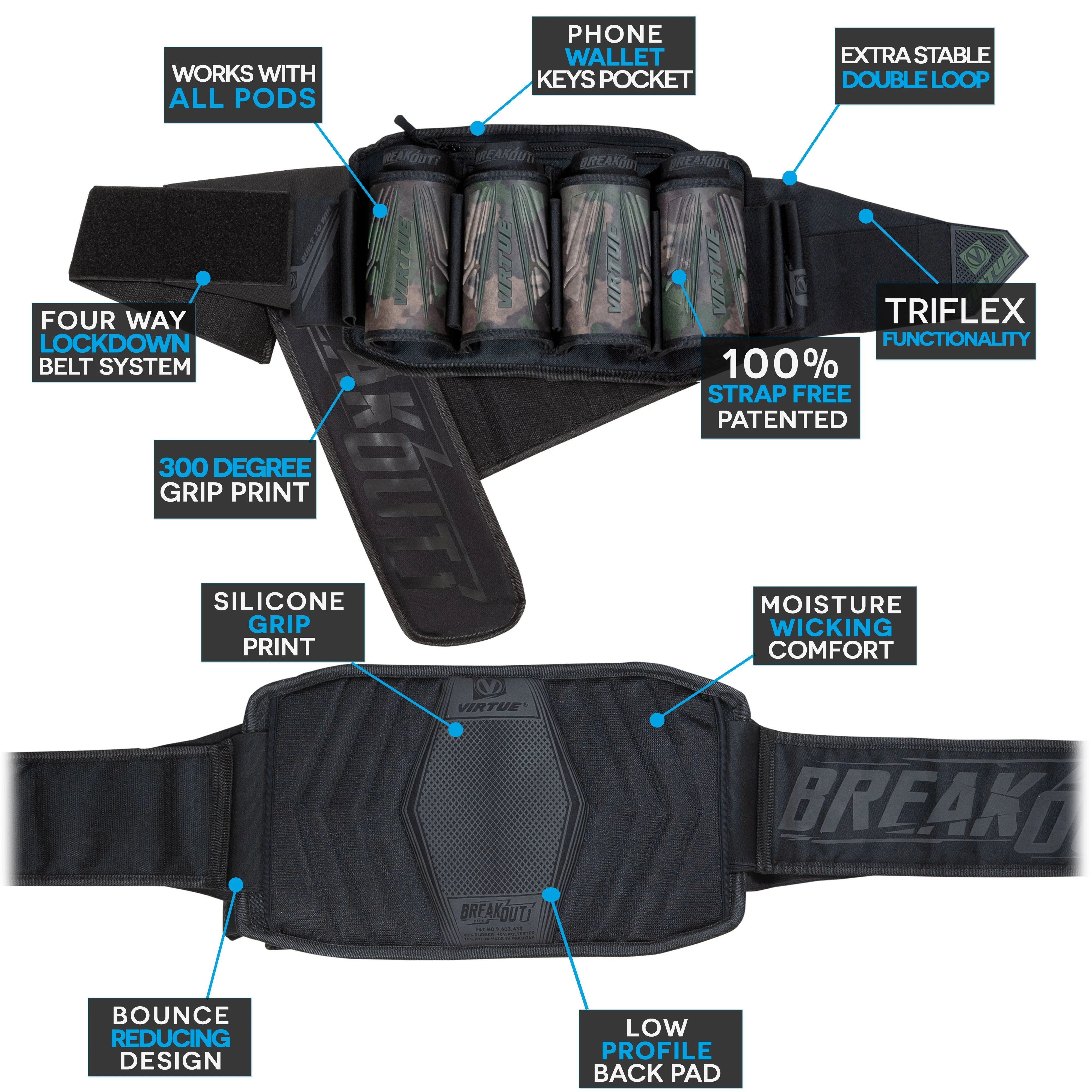 Virtue Breakout V2 Strapless Paintball Pod Pack - Brush Camo 4+7 - Image 5