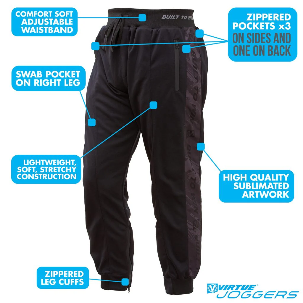 Virtue Jogger Paintball Pants - Built to Win - Black - Image 2
