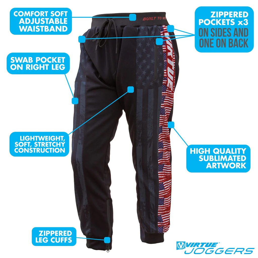 Virtue Jogger Paintball Pants - Patriot Flag - Black - Image 2