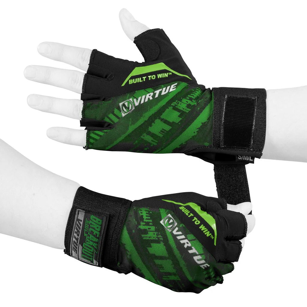 Virtue Mesh Breakout Gloves - Half Finger - Graphic Green - Image 2