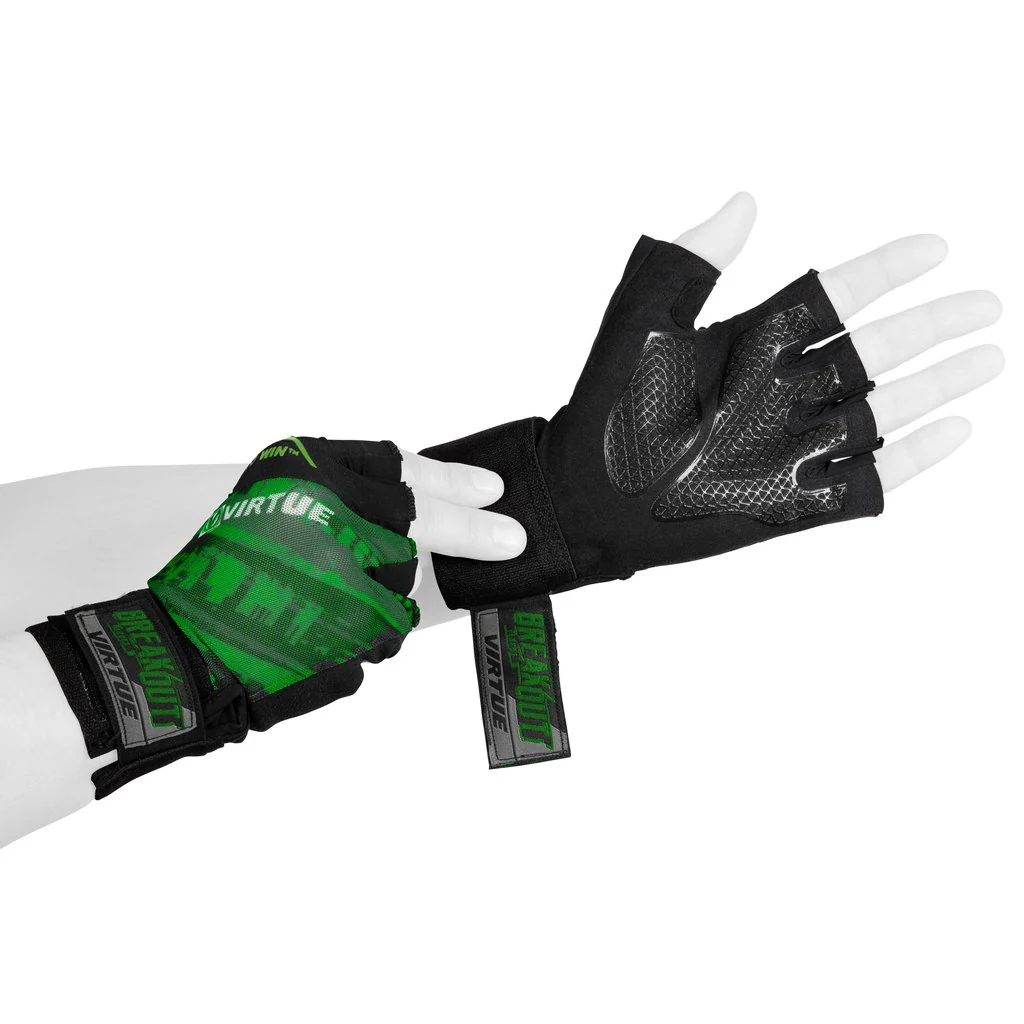 Virtue Mesh Breakout Gloves - Half Finger - Graphic Green - Image 5
