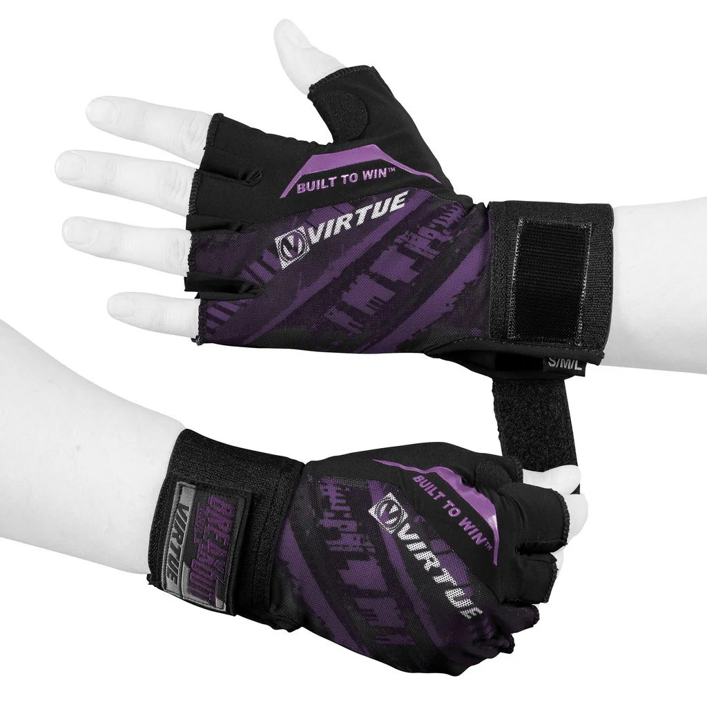 Virtue Mesh Breakout Gloves - Half Finger - Graphic Purple - Image 2