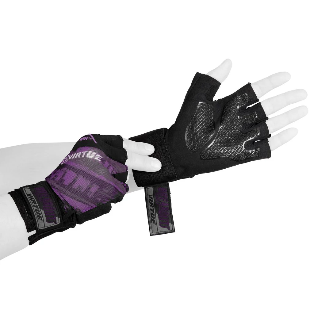 Virtue Mesh Breakout Gloves - Half Finger - Graphic Purple - Image 5