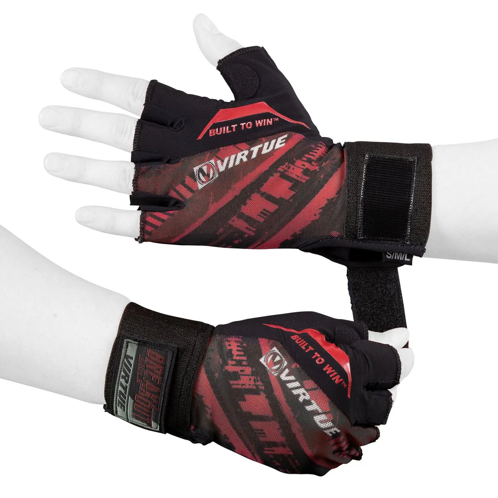 Virtue Mesh Breakout Gloves - Half Finger - Graphic Red - Image 2