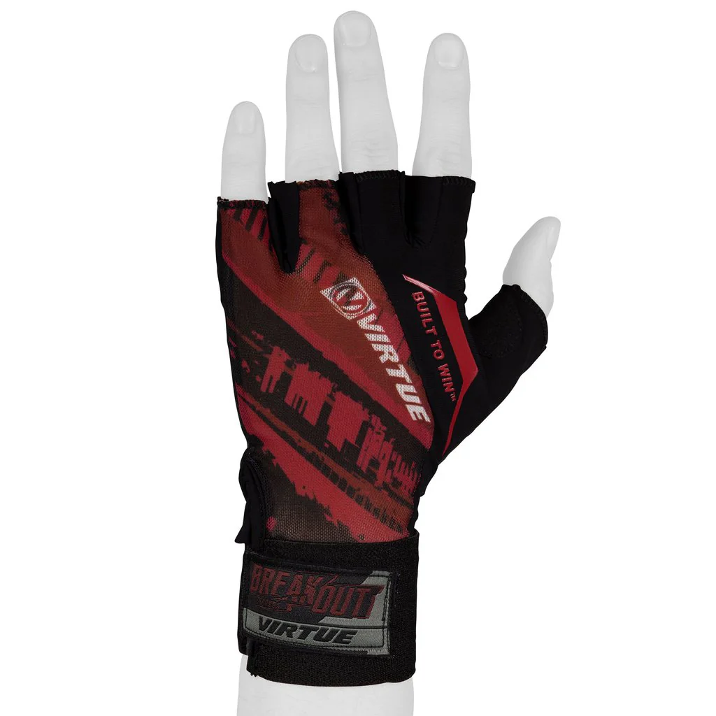 Virtue Mesh Breakout Gloves - Half Finger - Graphic Red - Image 3