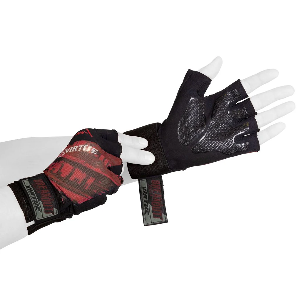 Virtue Mesh Breakout Gloves - Half Finger - Graphic Red - Image 5