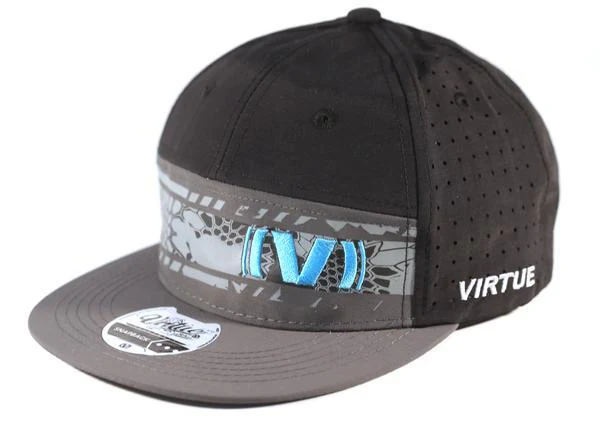 Virtue Recon Snapback Hat - Gray / Black / Cyan - Image 2
