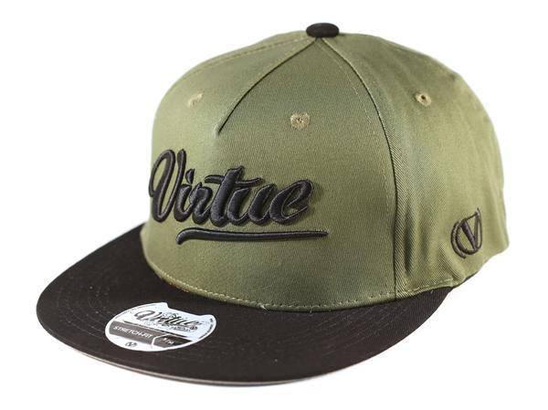 Virtue Renegade All Star Fitted Hat - Black / Olive Drab - Image 2