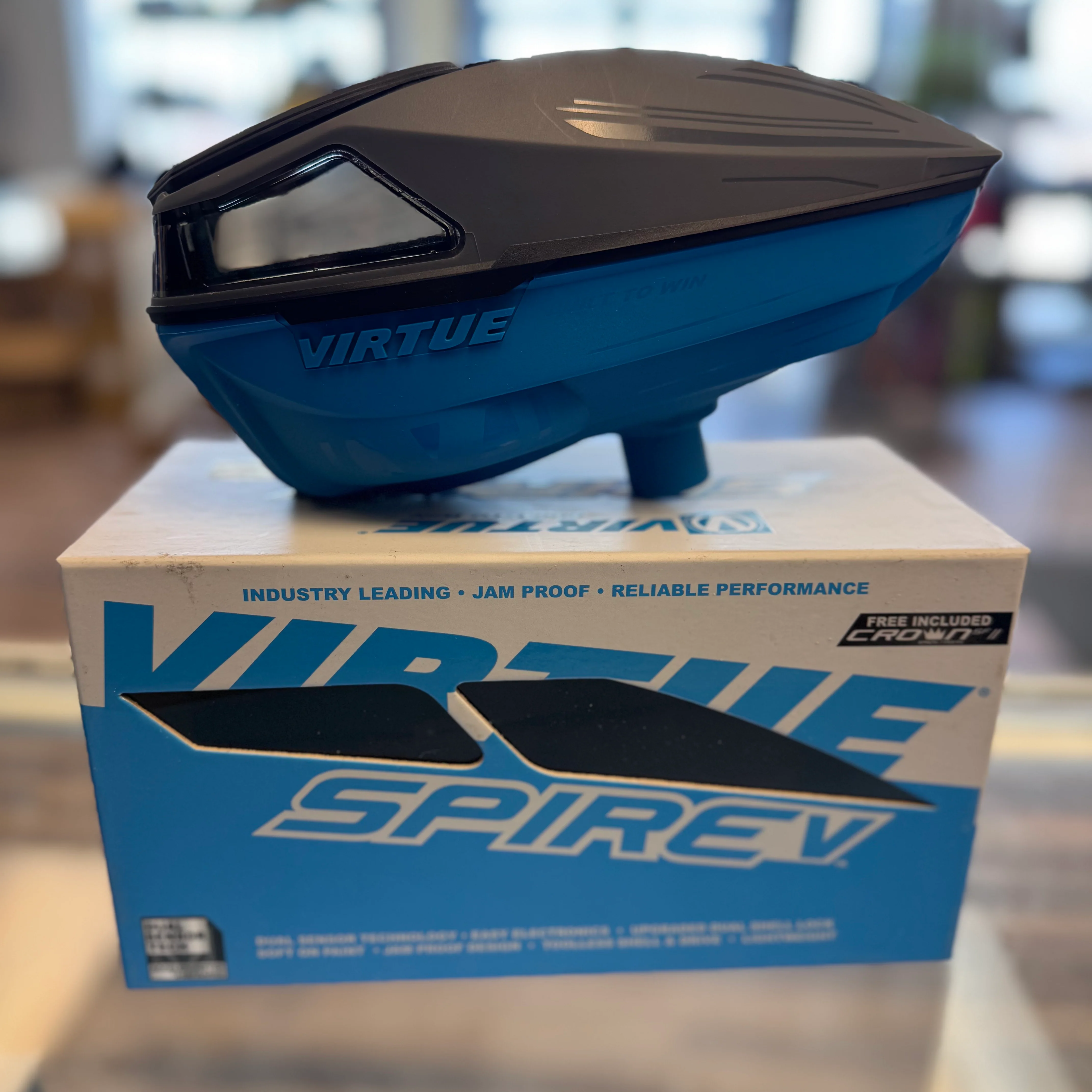 Virtue Spire 5 Paintball Loader - Deep Ocean w/ Smoke Windows - Image 2
