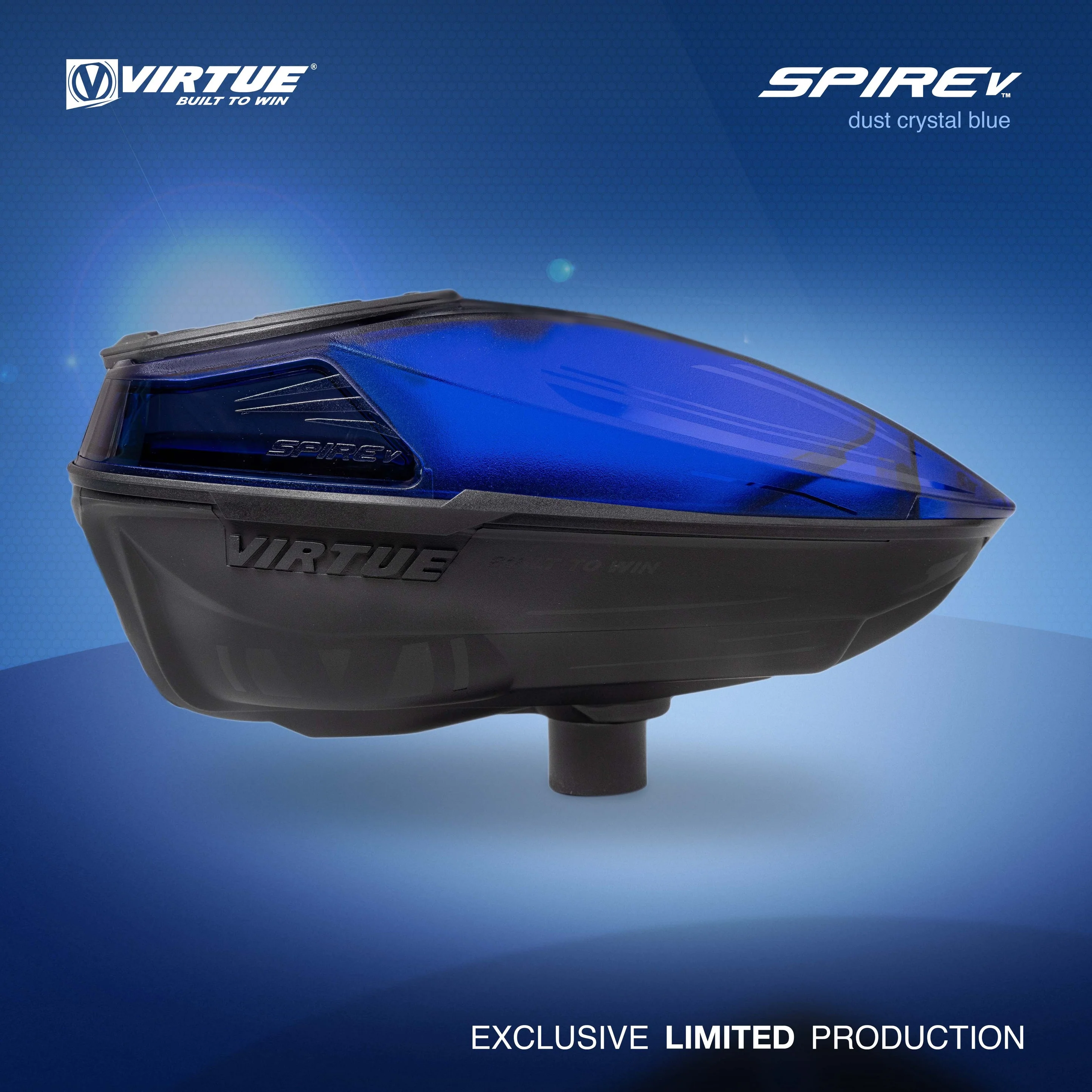Virtue Spire 5 Paintball Loader- LE Dust Crystal Blue Black - Image 2