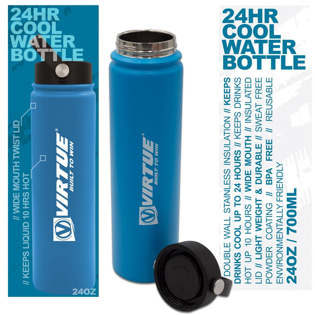 Virtue Stainless Steel 24 Hour Cool Water Bottle - 24 ounce - Blue - Image 2