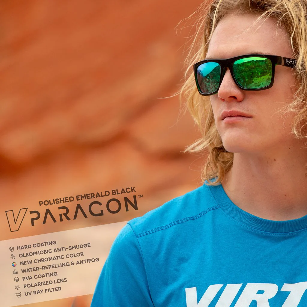 Virtue V-Paragon Polarized Sunglasses - Polished Emerald Black - Image 2